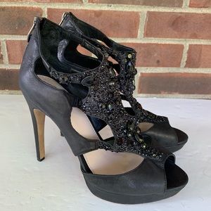 Vince Camuto Black Beaded Sandals